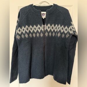 Icewear Blue ‘Hildur’ Icelandic Wool Sweater with zip.